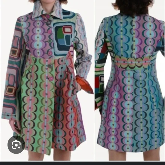 RARE Desigual Colorful Patterned Women's Coat